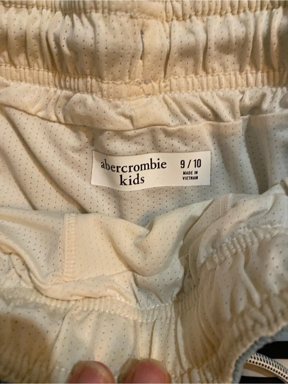 abercrombie kids Light Blue, Coral and Navy Striped Swim Shorts